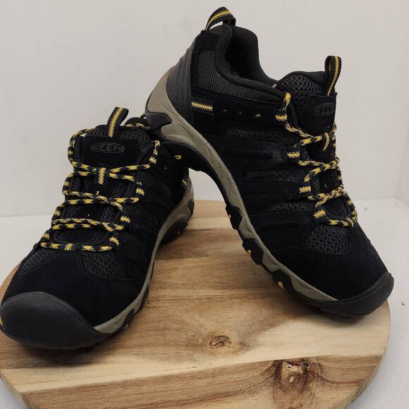 KEEN Men\'s Headout Waterproof Hiking Shoes Size 9.5 Black Yellow main image 9